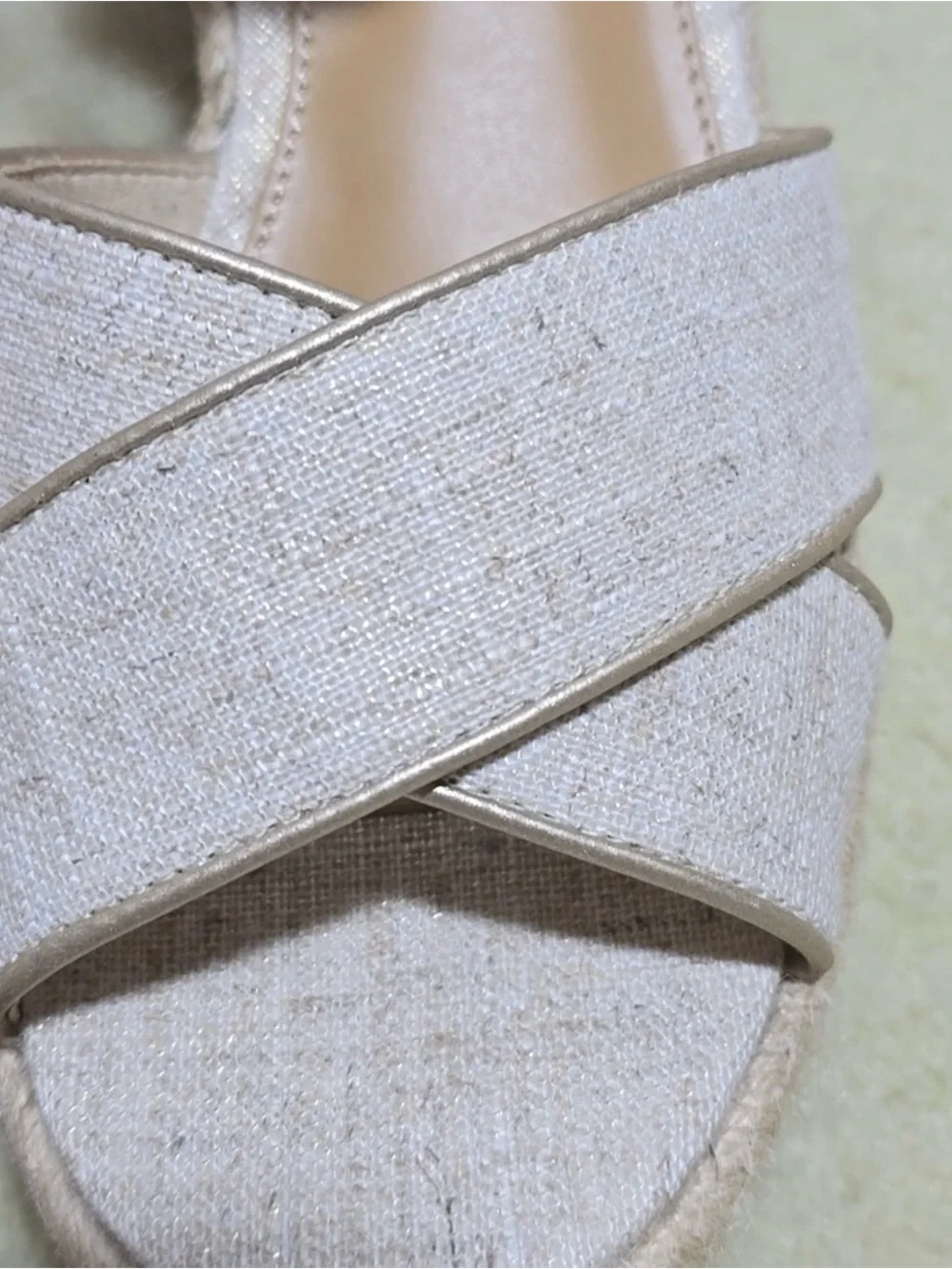 BNIB J. Crew Beige Linen Platform Espadrille Neutral Women’s Sandals